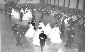 formal dance in the gym