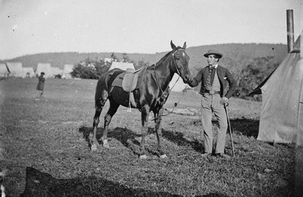 Civil War man and horse