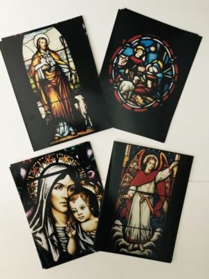 stained glass note cards