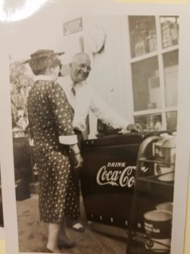 President Truman with Coke machine