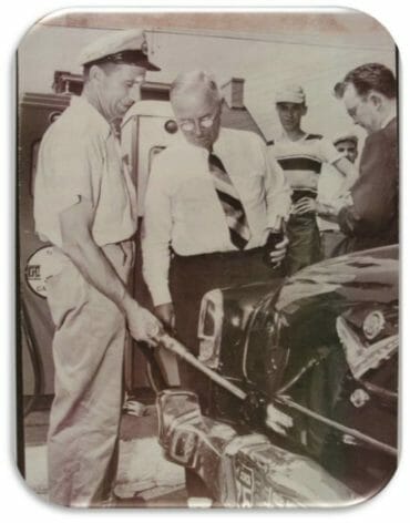 President Truman gets gas in Frederick